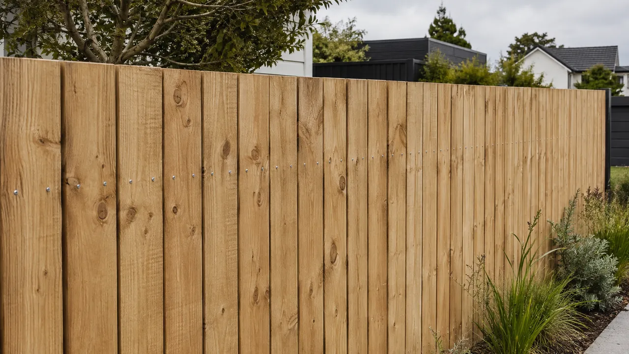 Timber paling fence built for a Christchurch property