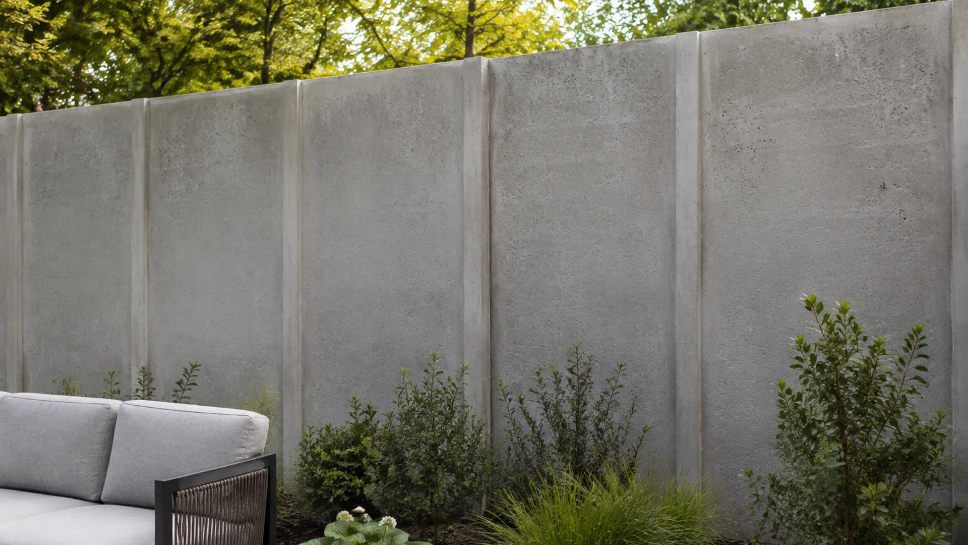 Concrete Privacy Fence design inspiration in a Canterbury setting