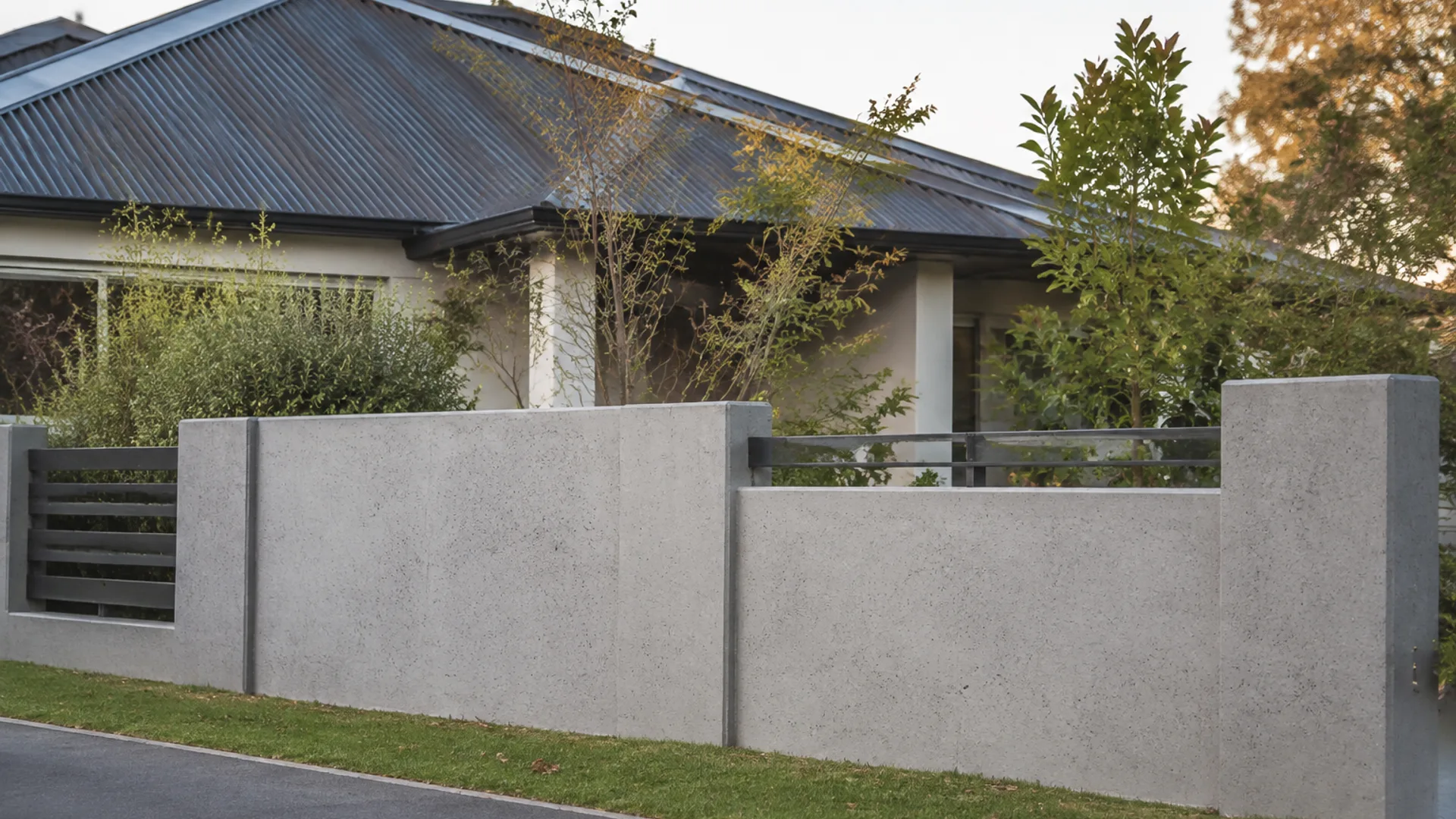 Residential Concrete Fence design inspiration in a Canterbury setting